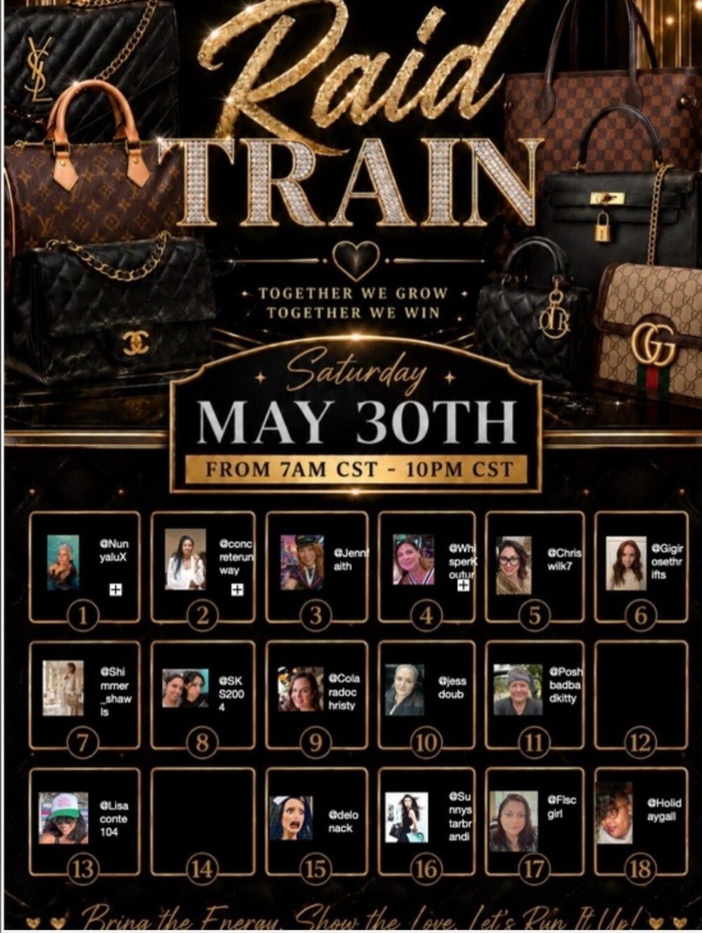 Join Us Saturday May 30th For The Raid Train In On At 815am Pst💚💚💚